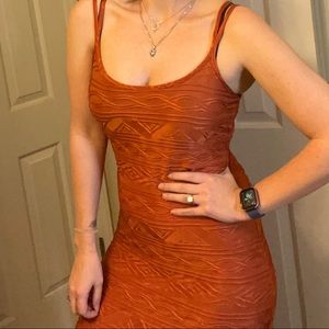 Newport News Vintage Rust form fitting maxi dress